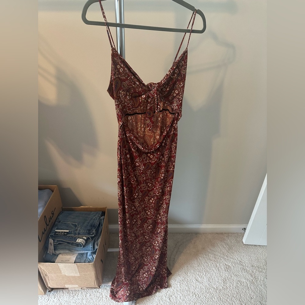 Lovely Day Brown Spaghetti Strap Slip Maxi Dress